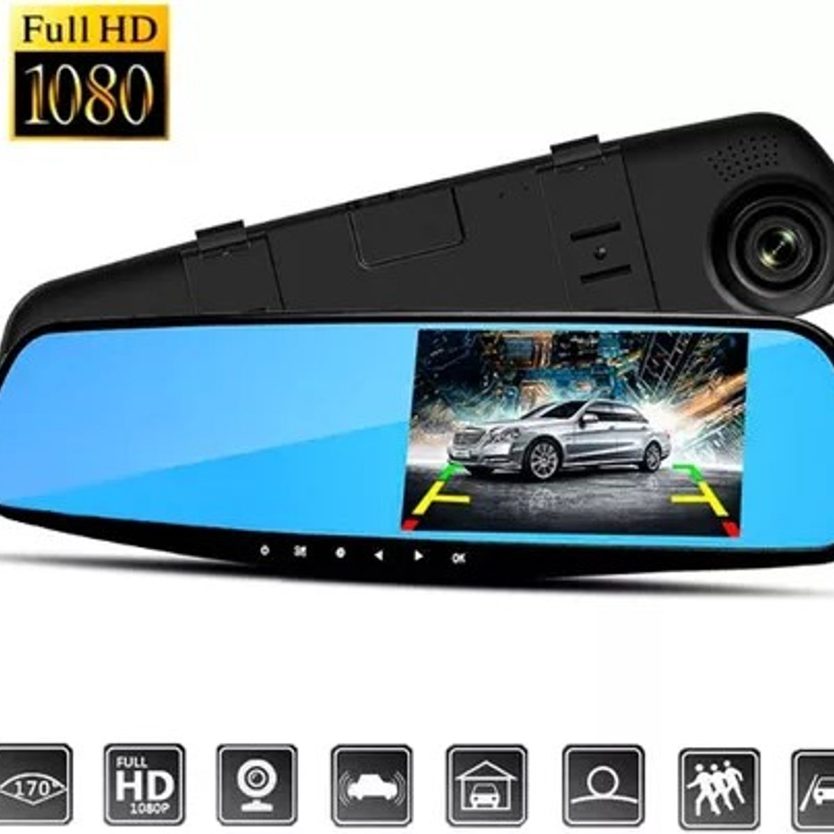 GENERICO - Espejo Retrovisor Cámara Full Hd Pantalla