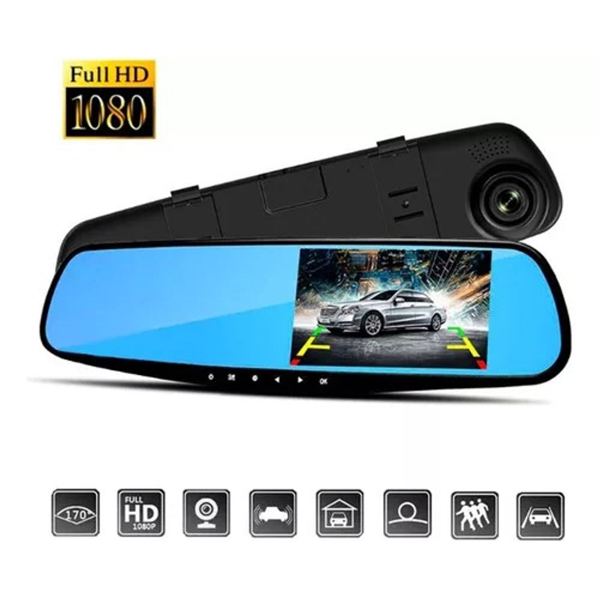 GENERICO - Espejo Retrovisor Cámara Full Hd Pantalla