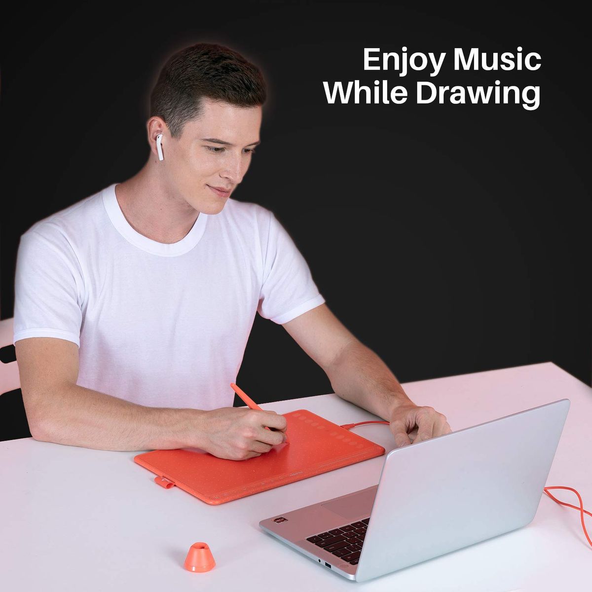 HUION - Tableta Digitalizadora Gráfica Huion HS611 para Dibujo Roja