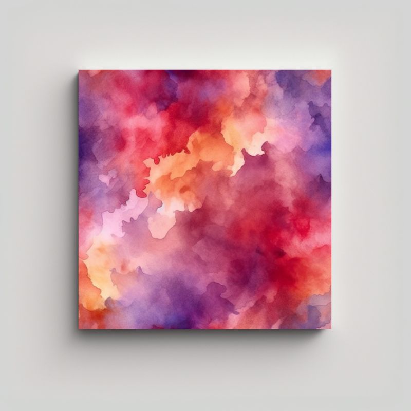 GENERICO - Patrón Acuarela Abstracto Con Naranja Para 90x90 Cm