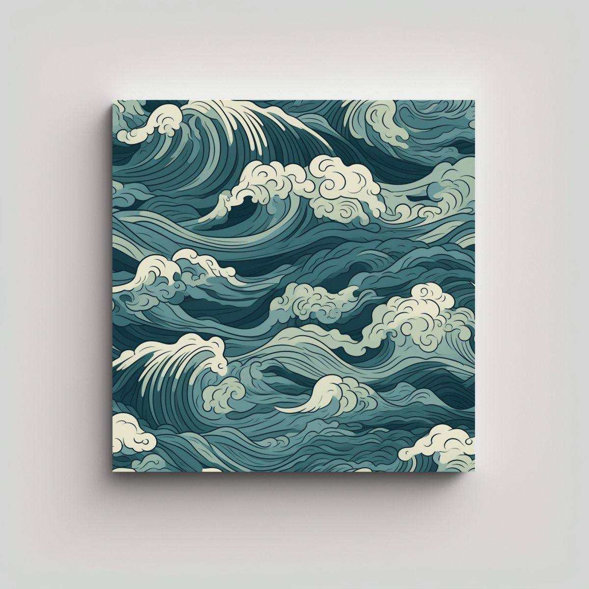 GENERICO - Papel Pintado Azul Con Olas Y Mar En Estilo 50x50 Cm