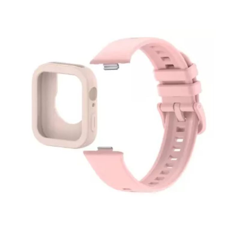 GENERICO - Correa De Silicona + Funda Para Huawei Watch Fit 3-ROSA