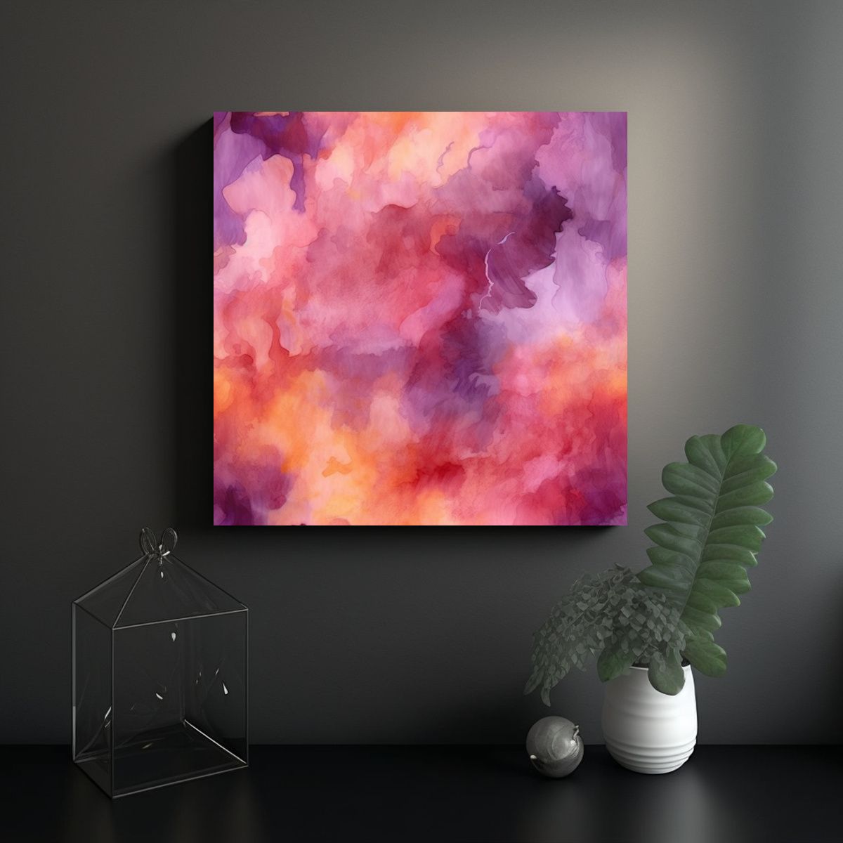 GENERICO - Fondo Acuarela Abstracto Multicolor Con Patrón 70x70 Cm