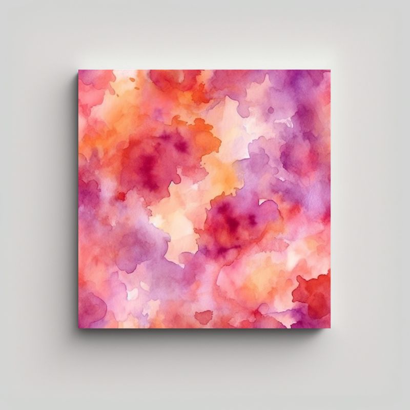 GENERICO - Patrón Acuarela Abstracto Naranja Sobre Fondo 90x90 Cm