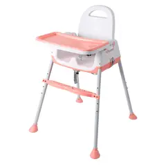 ALPHA - Silla Comer Bebe Altura Regulable Easy Travel Rosado