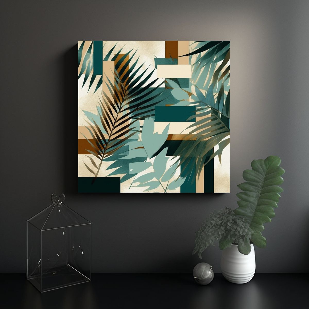 GENERICO - Patrón De Hojas De Palma Al Estilo De 60x60 Cm