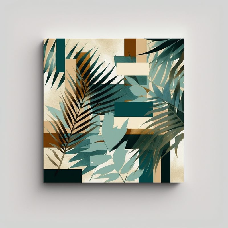 GENERICO - Patrón De Hojas De Palma Al Estilo De 50x50 Cm