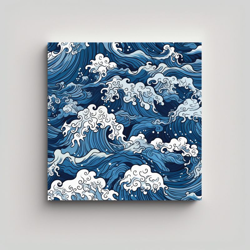 GENERICO - Cuadro Calidos Simplicidad Patrón De Olas 90x90 Cm