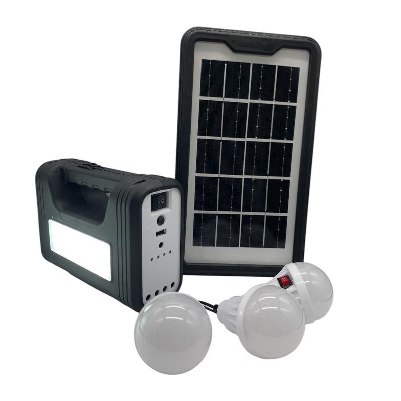 GENERICO - Kit Solar De Emergencia Portátil Led + Ampolletas + Panel