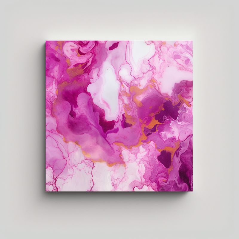 GENERICO - Cuadro Lienzo Juvenil Textura Mármol Magenta 60x60 Cm
