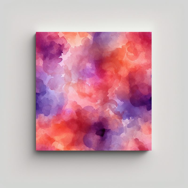 GENERICO - Patrón De Acuarela Abstracto Con Tonos Naranjas 70x70 Cm