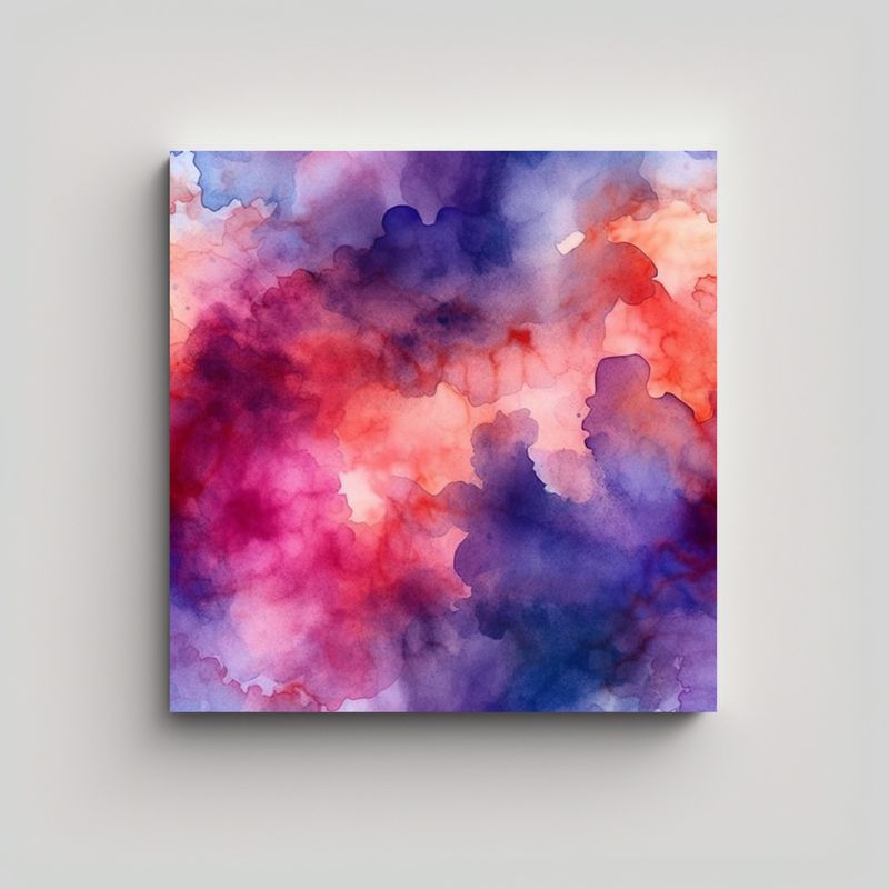 GENERICO - Patrón Acuarela Abstracto Con Colores Cálidos Y 80x80 Cm