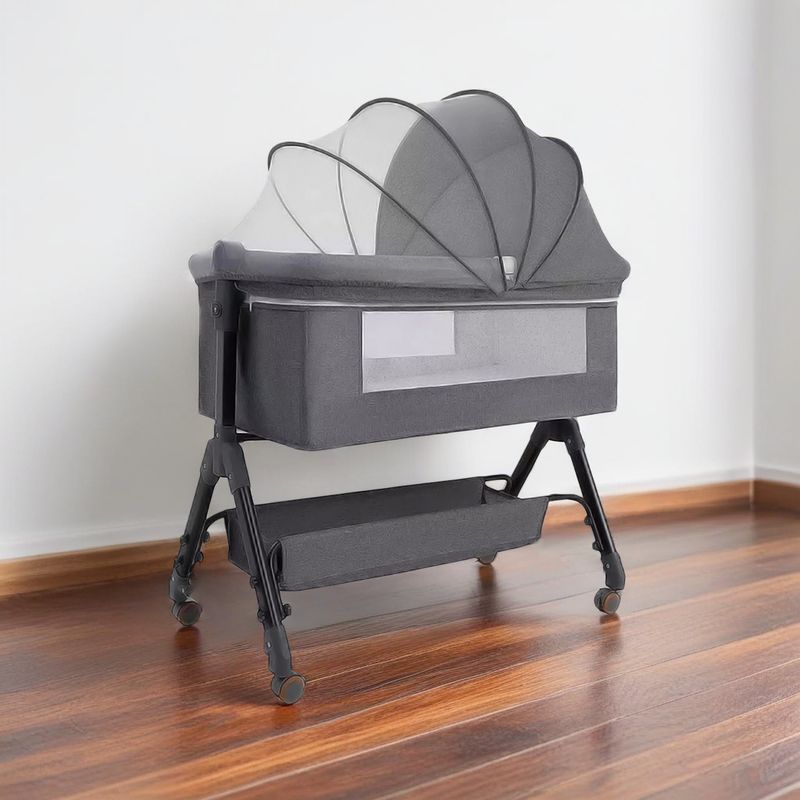 ALPHA - Cuna Colecho Moises Bebe Altura Regulable Safe&soft Gris