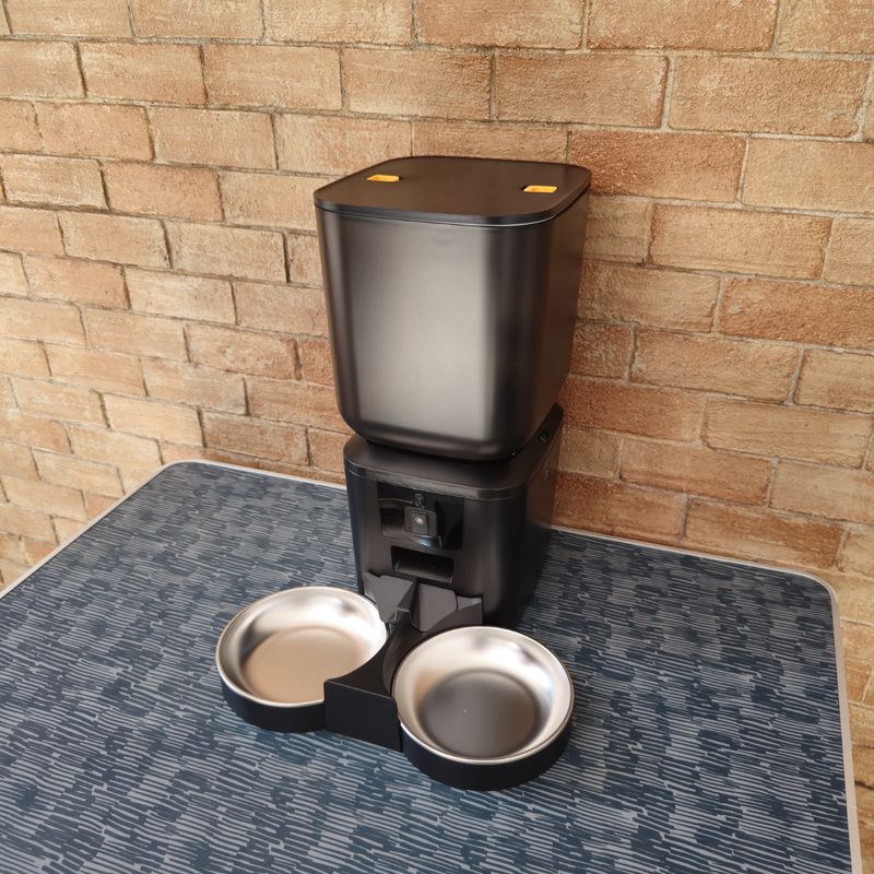 GENERICO - Dispensador Automático Alimento WIFI 7L Doble Negro