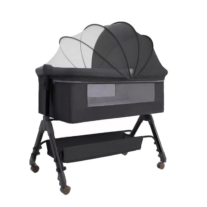ALPHA - Cuna Colecho Moises Bebe Altura Regulable Safe&soft Gris