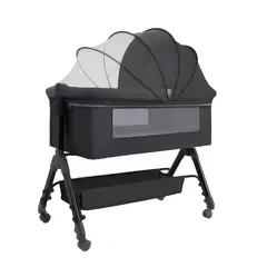 ALPHA - Cuna Colecho Moises Bebe Altura Regulable Safe&soft Gris