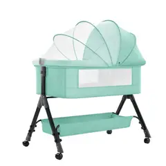 ALPHA - Cuna Colecho Moises Bebe Altura Regulable Safe&soft Gris Verde