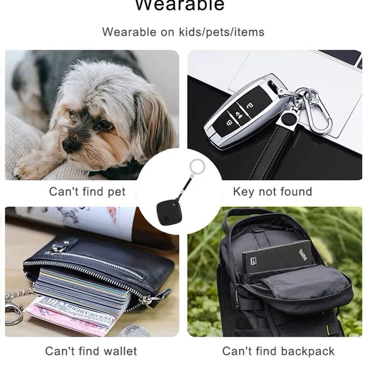 STARTECHOFFICE - Localizador GPS Inteligente Bluetooth Anti-Pérdida Llaves Mascotas Carteras Equipaje APP Find My