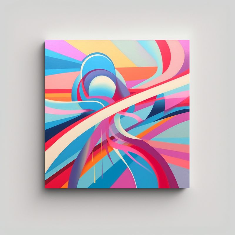 GENERICO - Obra Arte Dibujo Rectangular Minimalista En 60x60 Cm