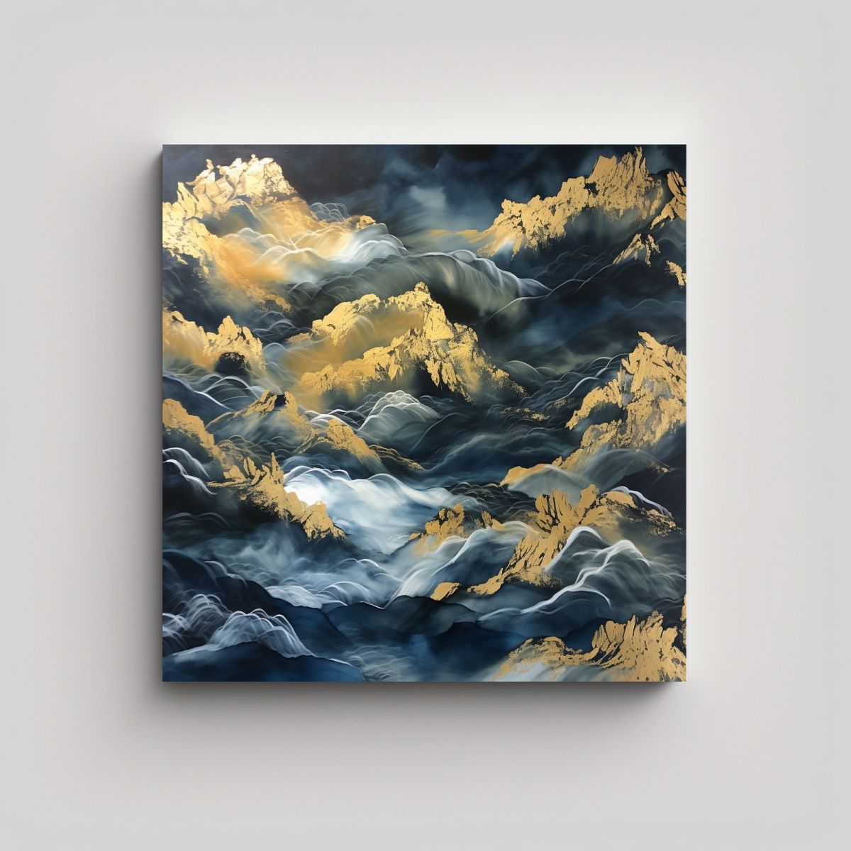 GENERICO - Pintura Acuarela Impactante En Azul Claro Y Gris 80x80 Cm