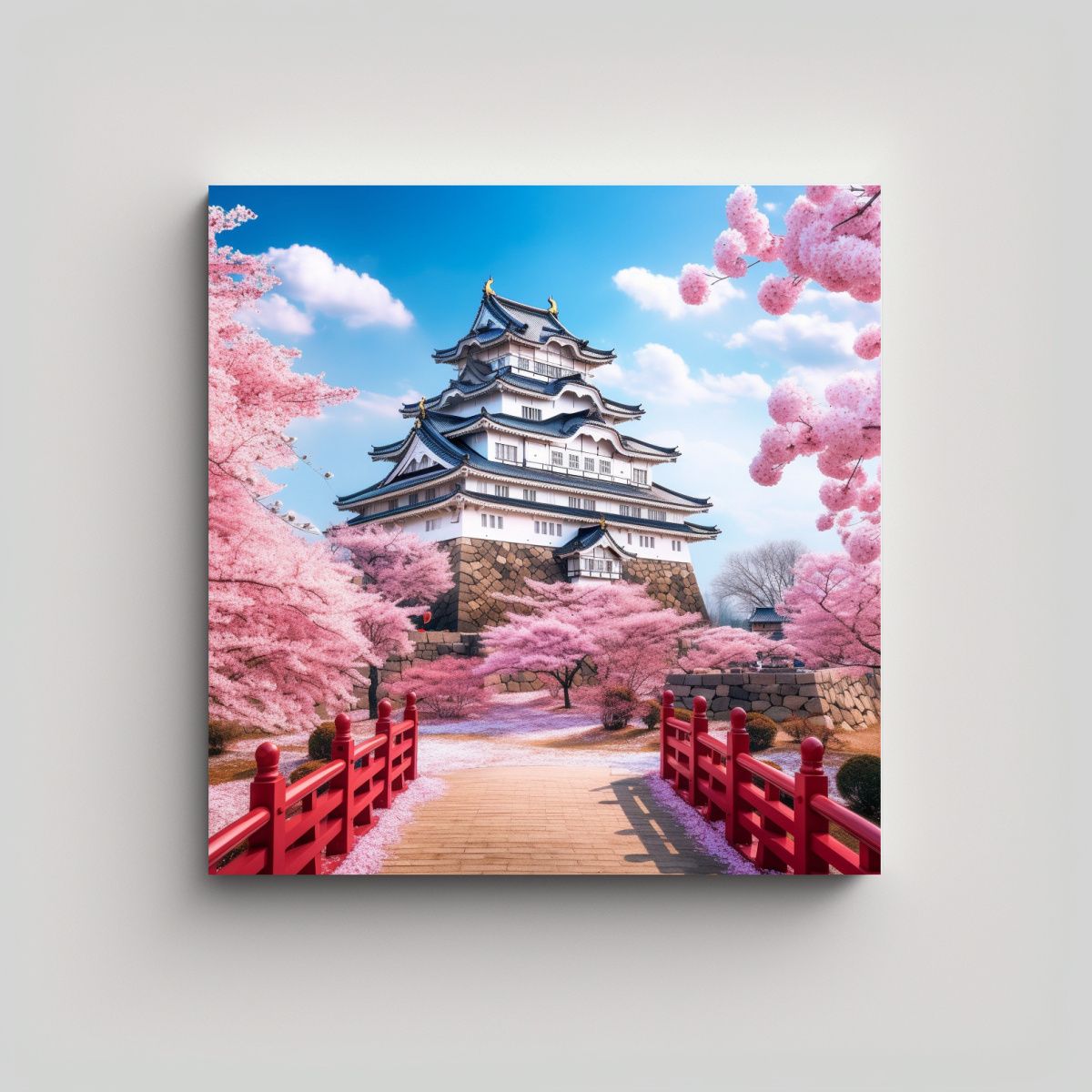 GENERICO - Pintura De Castillo Japonés Arte De Pared 90x90 Cm