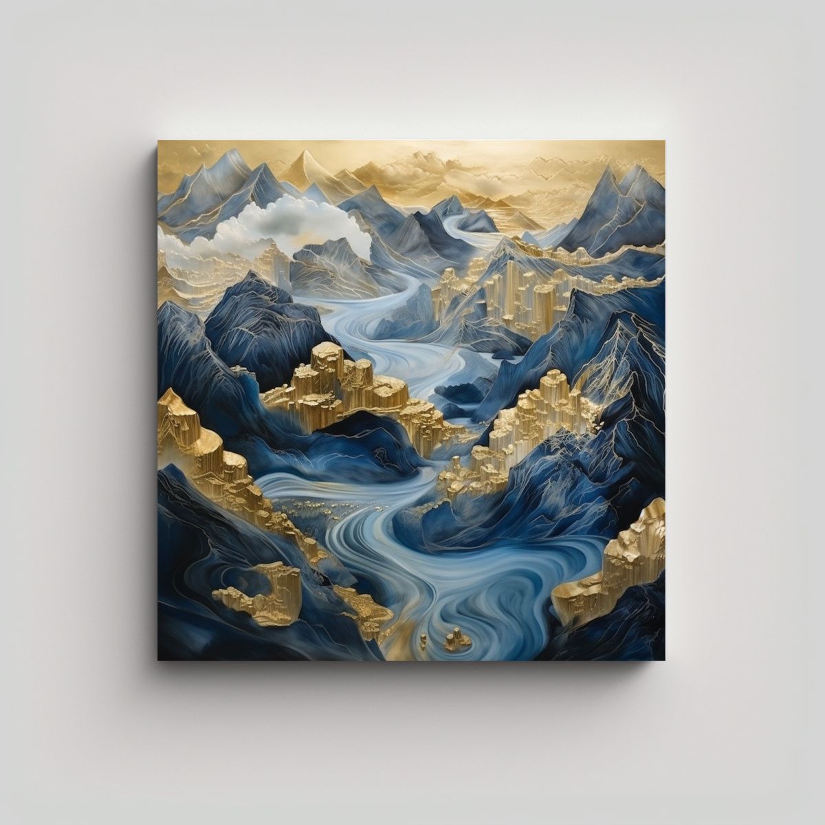 GENERICO - Cuadro Decorativo De Naturaleza Viva En Azul 70x70 Cm