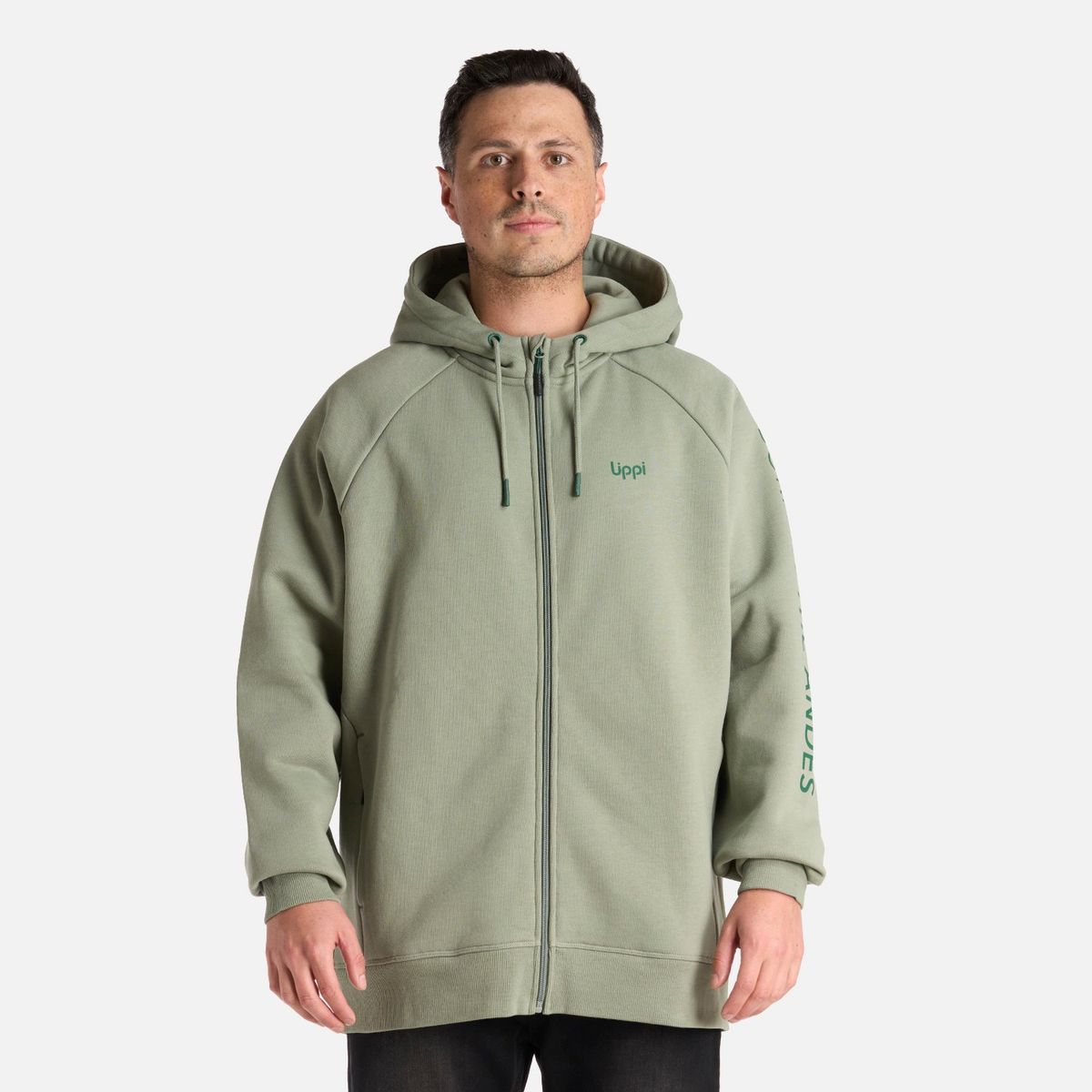LIPPI - Polerón Hombre Heavy Duty Full Zip Sweatshirt Jade Oscuro Lippi