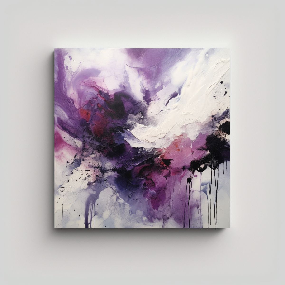 GENERICO - Pintura Abstracta Decadente En Tonos Morados Para 60x60 Cm