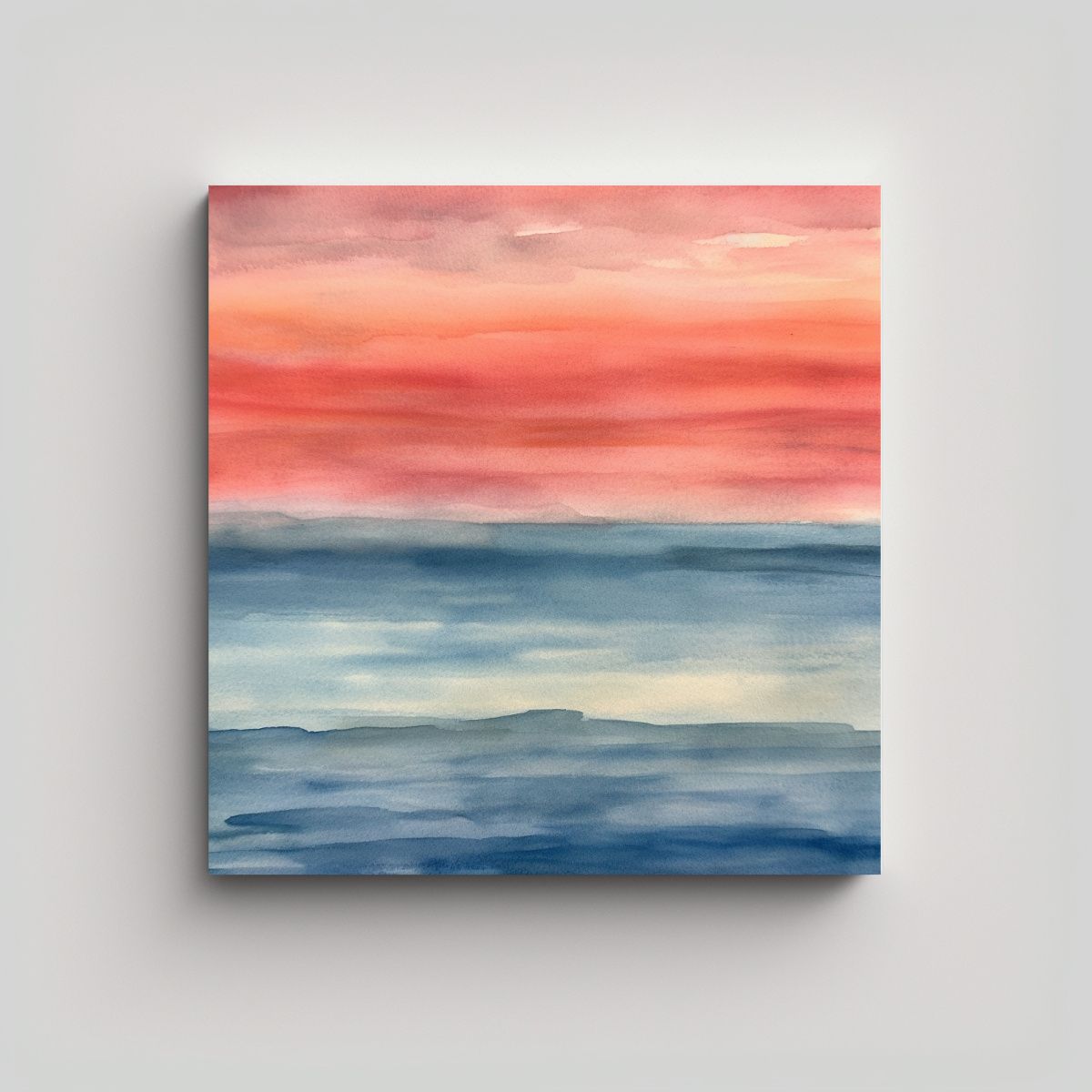 GENERICO - Acuarela Minimalista Moderna En Papel Fine Art 80x80 Cm