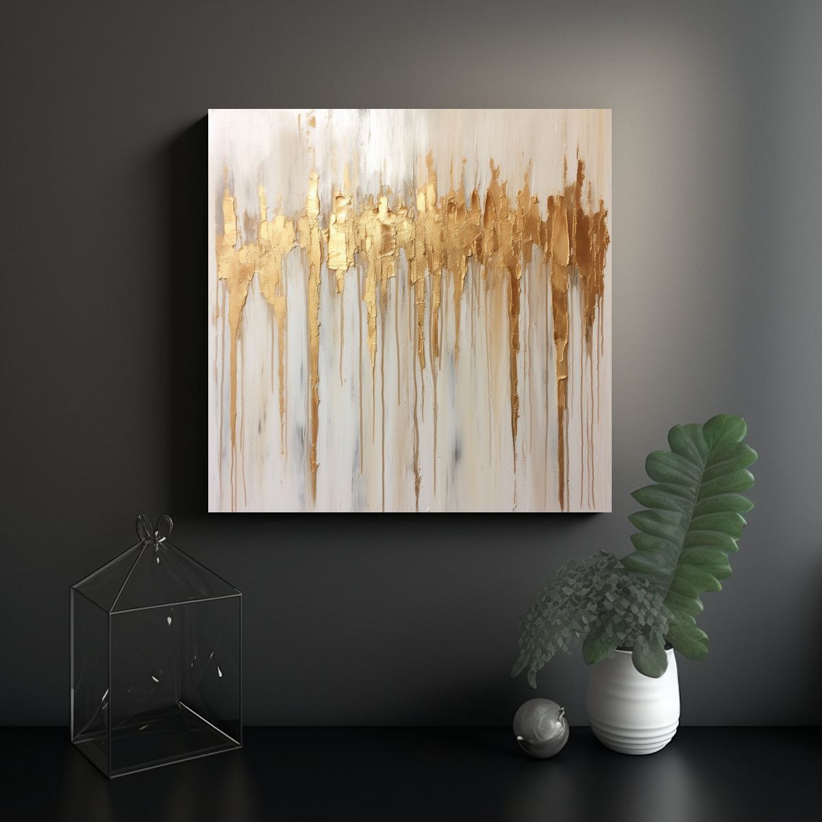 GENERICO - Cuadro Tela Inspiración Baño Elegante Y Lujoso 60x60 Cm