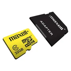 MAXELL - Tarjeta de memoria MicroSD 32GB + Adaptador 90MBs