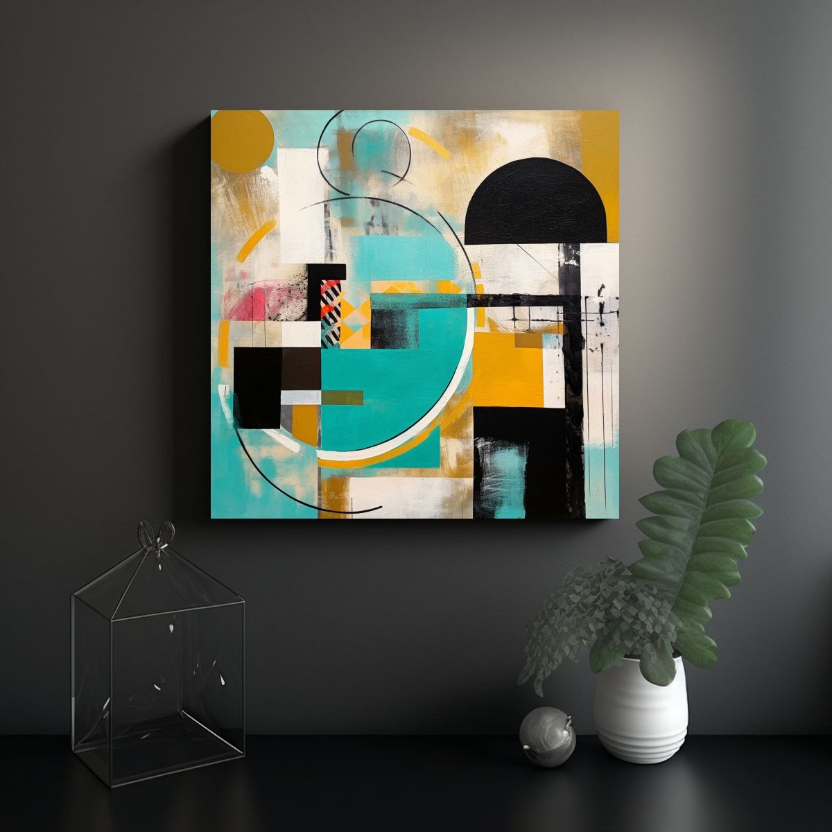 GENERICO - Cuadro De Inspiración Abstracto Con Estilo De 90x90 Cm