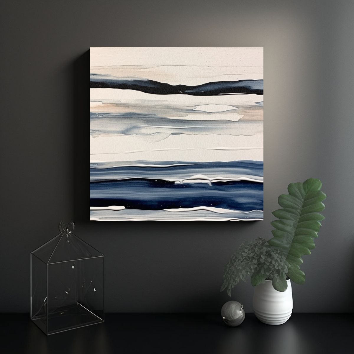 GENERICO - Pintura Fluida Minimalista Moderna Que Expresa La 90x90 Cm