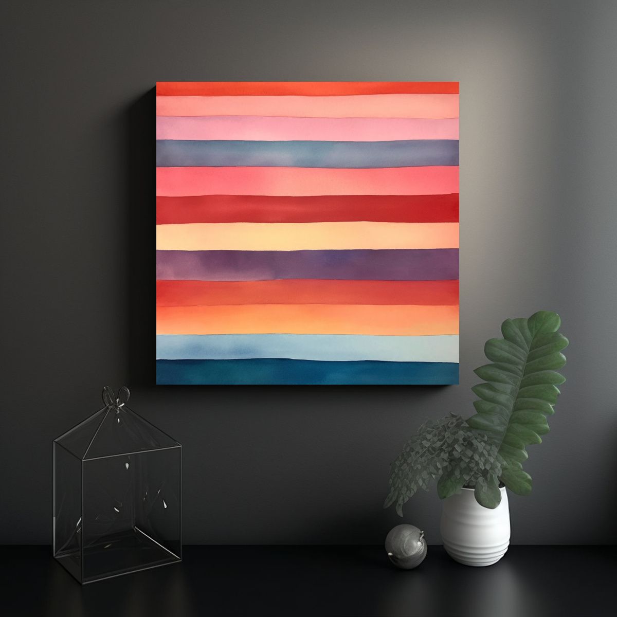 GENERICO - Pintura Acuarela Moderna Minimalista En Papel 70x70 Cm