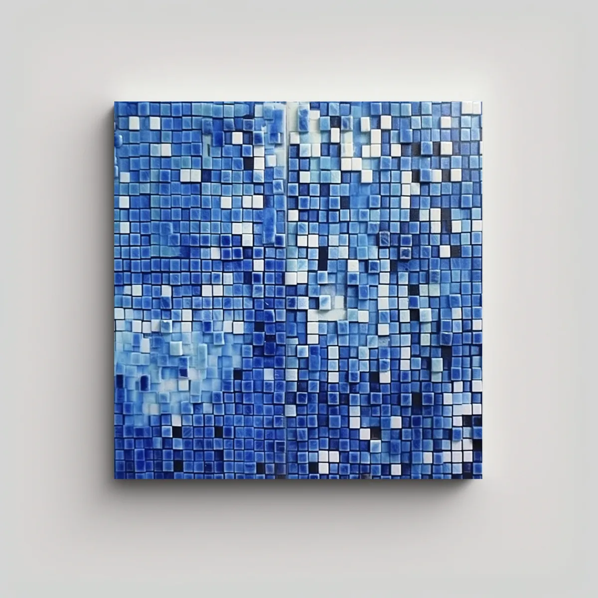 GENERICO - Cuadro Abstracto De Azulejos Azules Y Blancos 50x50 Cm