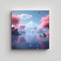 GENERICO - Pinturas Decorativas Japonesas Con Finas Líneas 80x80 Cm