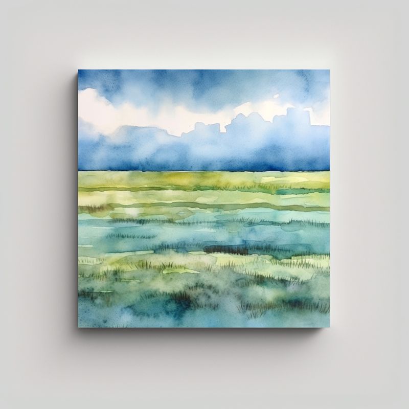 GENERICO - Pintura Acuarela Minimalista Moderna Para 80x80 Cm