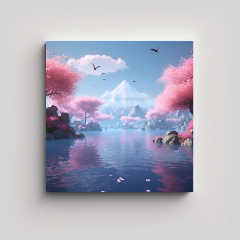 GENERICO - Pinturas Decorativas Japonesas Con Finas Líneas 50x50 Cm