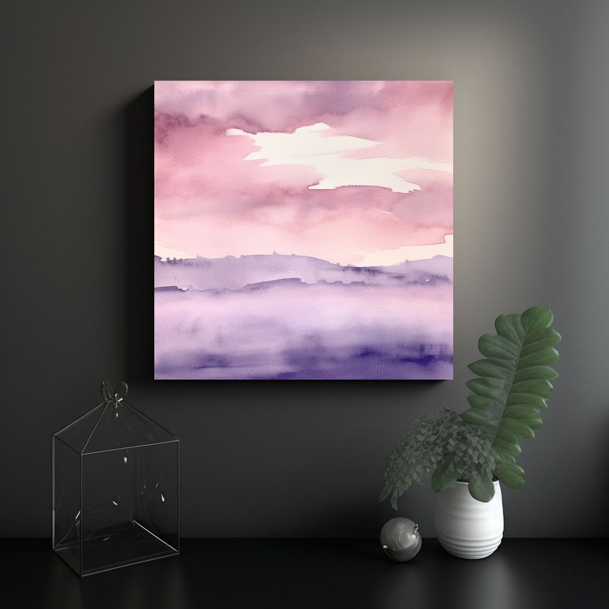 GENERICO - Pintura Lienzo Moderna De Acuarela Minimalista En 80x80 Cm