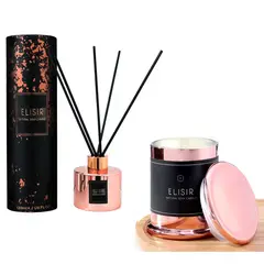 WAKESHOME - Set Aromatizador Para El Hogar Vela + Difusor Con Varillas