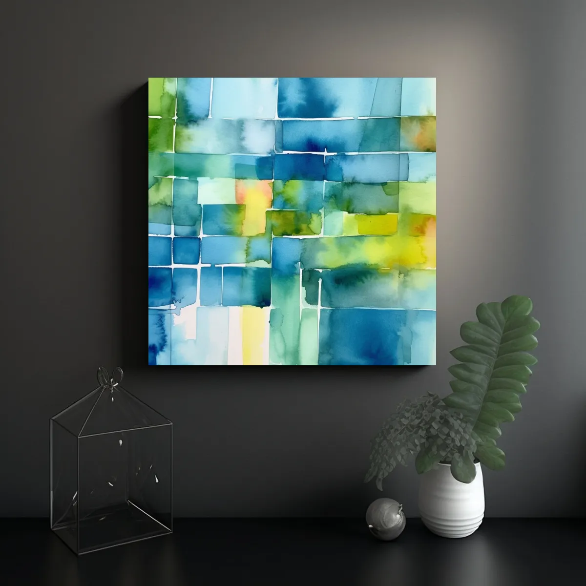 GENERICO - Acuarela Moderna Minimalista Sobre Papel 80x80 Cm