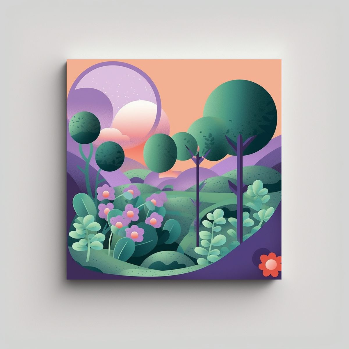 GENERICO - Cuadro De Pared Fotografía Con Árboles Y 60x60 Cm