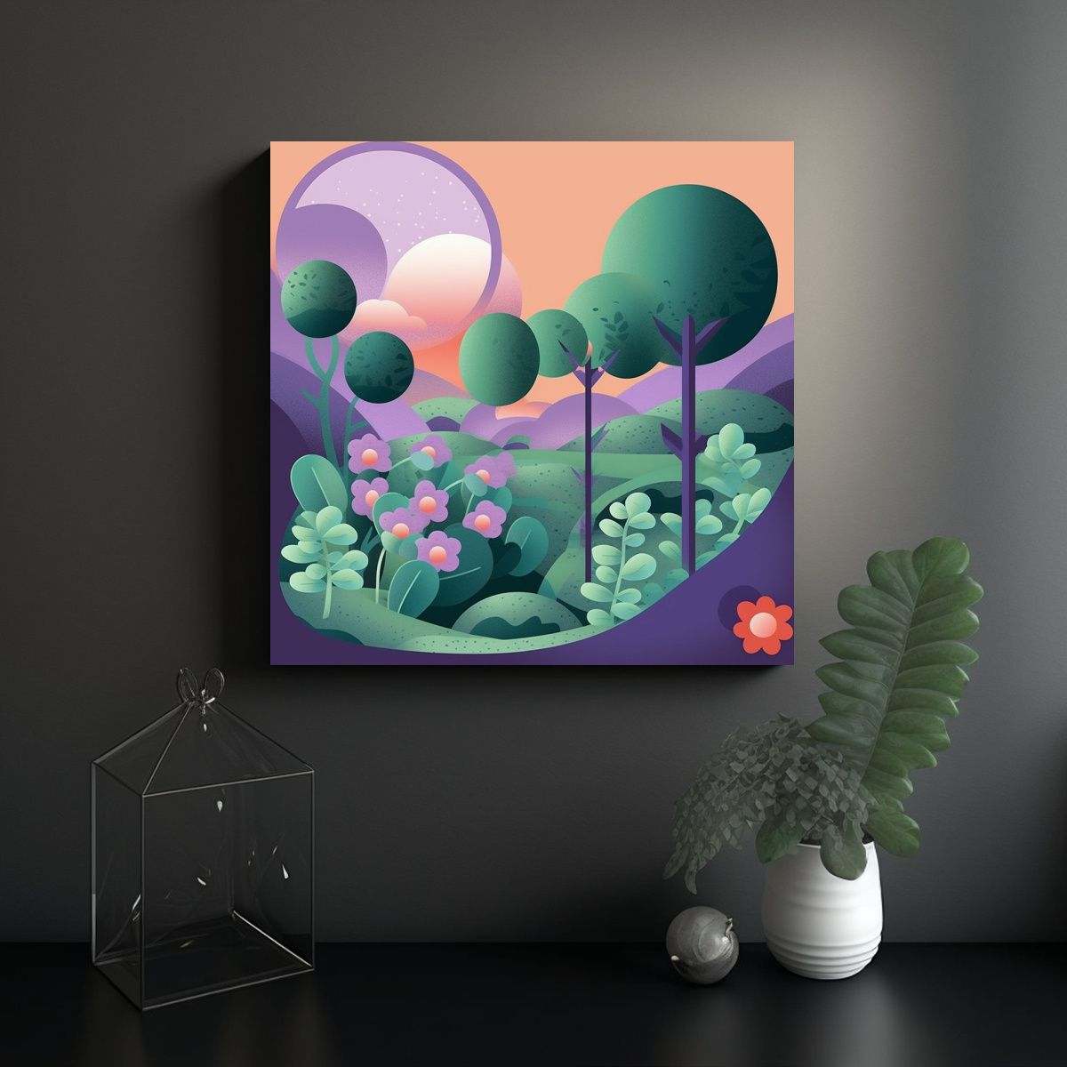 GENERICO - Cuadro De Pared Fotografía Con Árboles Y 60x60 Cm