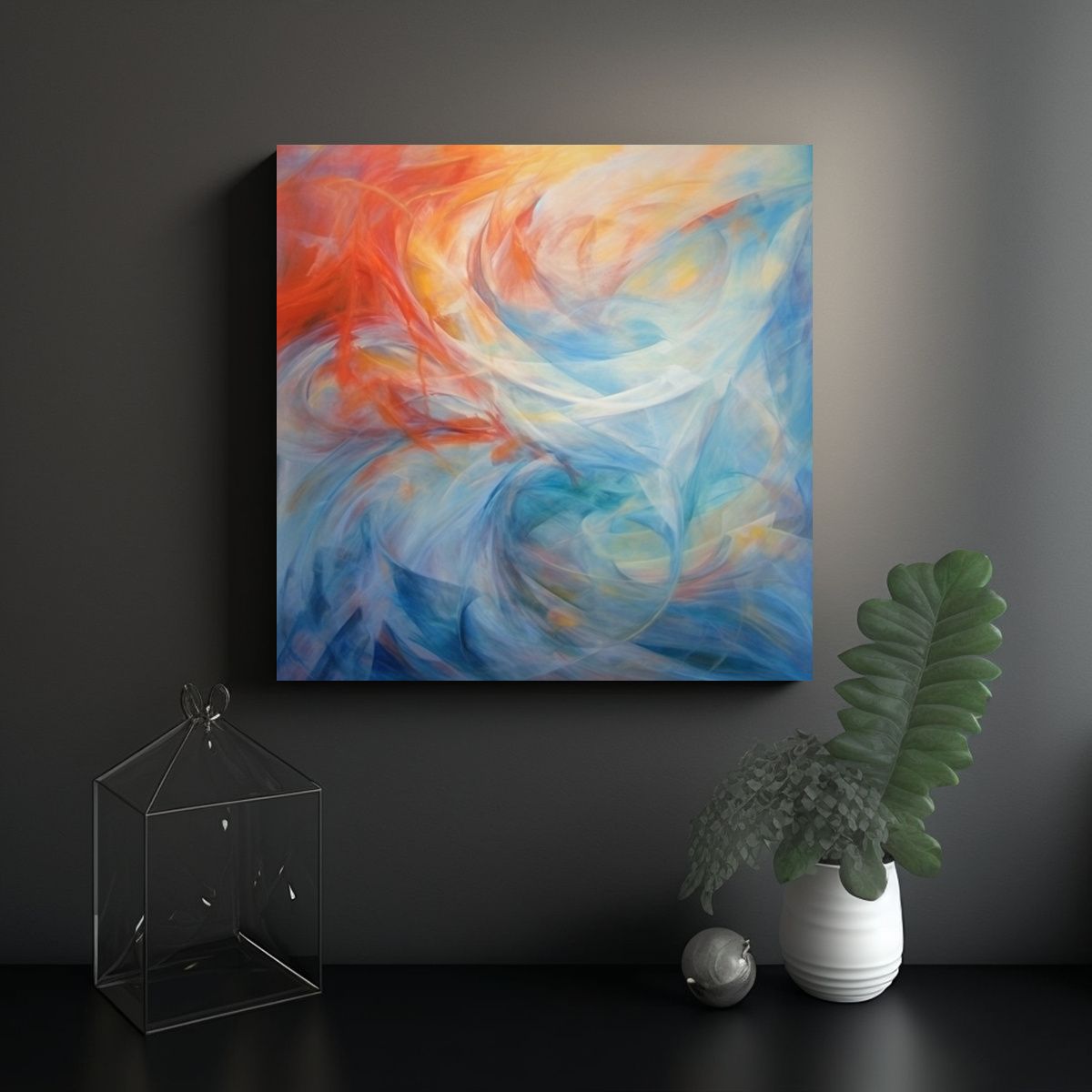 GENERICO - Cuadro Concepto Surrealista Tema Marino En 70x70 Cm
