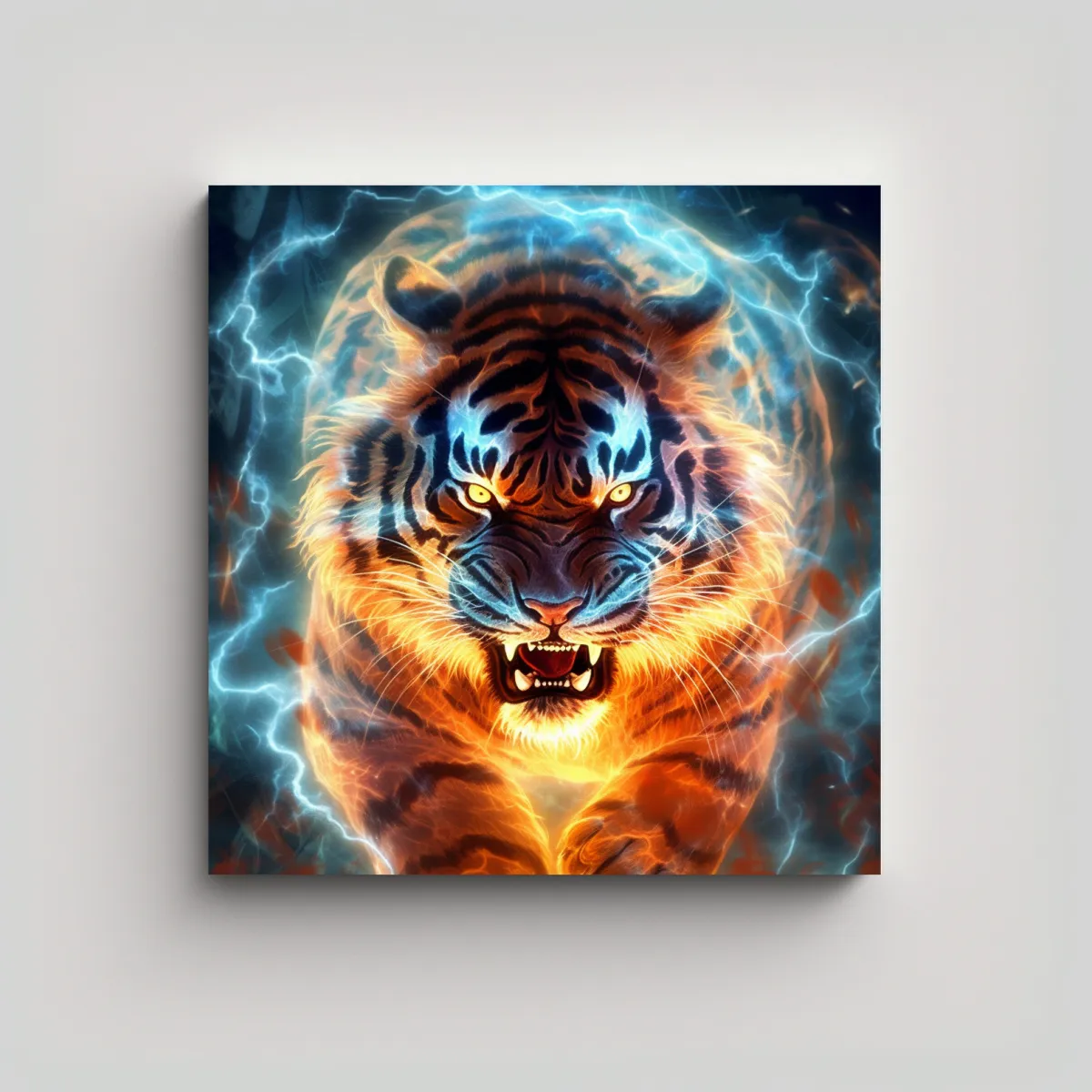 GENERICO - Cuadro De Tela Tiger Infernal Con Patrones De 90x90 Cm
