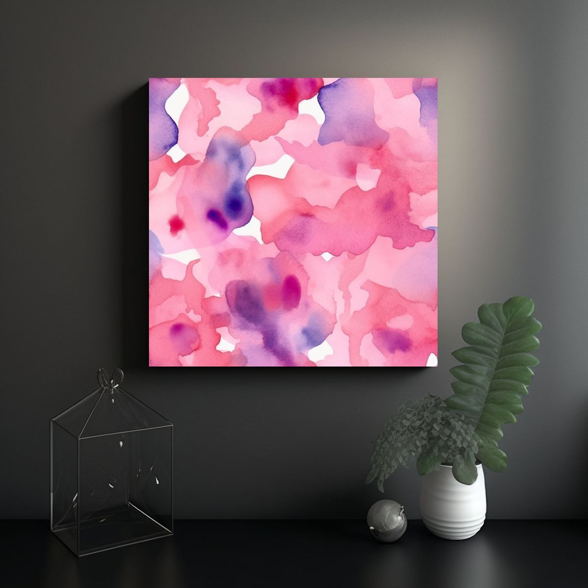 GENERICO - Pinturas Decorativas En Acuarela Con Tonos 90x90 Cm
