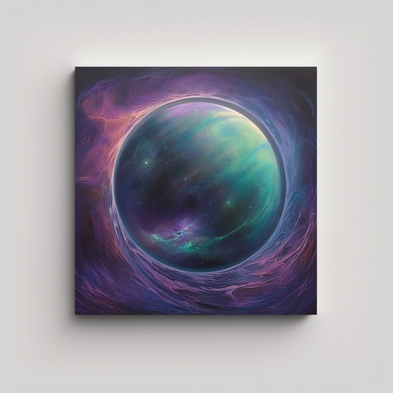 GENERICO - Pintura Decorativa De Eclipse Lunar En Tonos 70x70 Cm