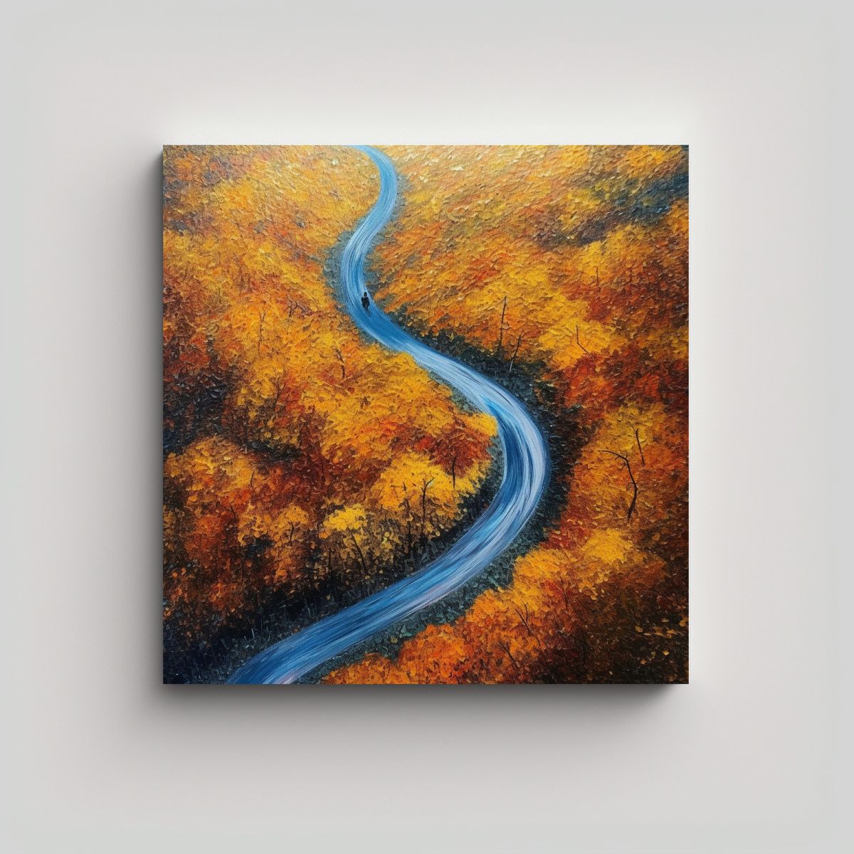 GENERICO - Paisaje Otoñal De Carretera Con Follaje Visto 50x50 Cm