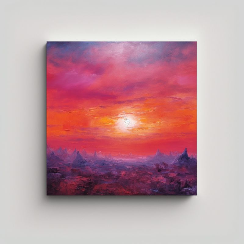 GENERICO - Pintura Lienzo Ambiente Atardecer Suavemente 50x50 Cm