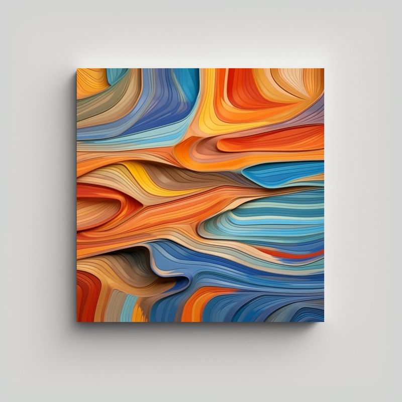 GENERICO - Arte Abstracto Expresionista En Tela Bastidor 70x70 Cm